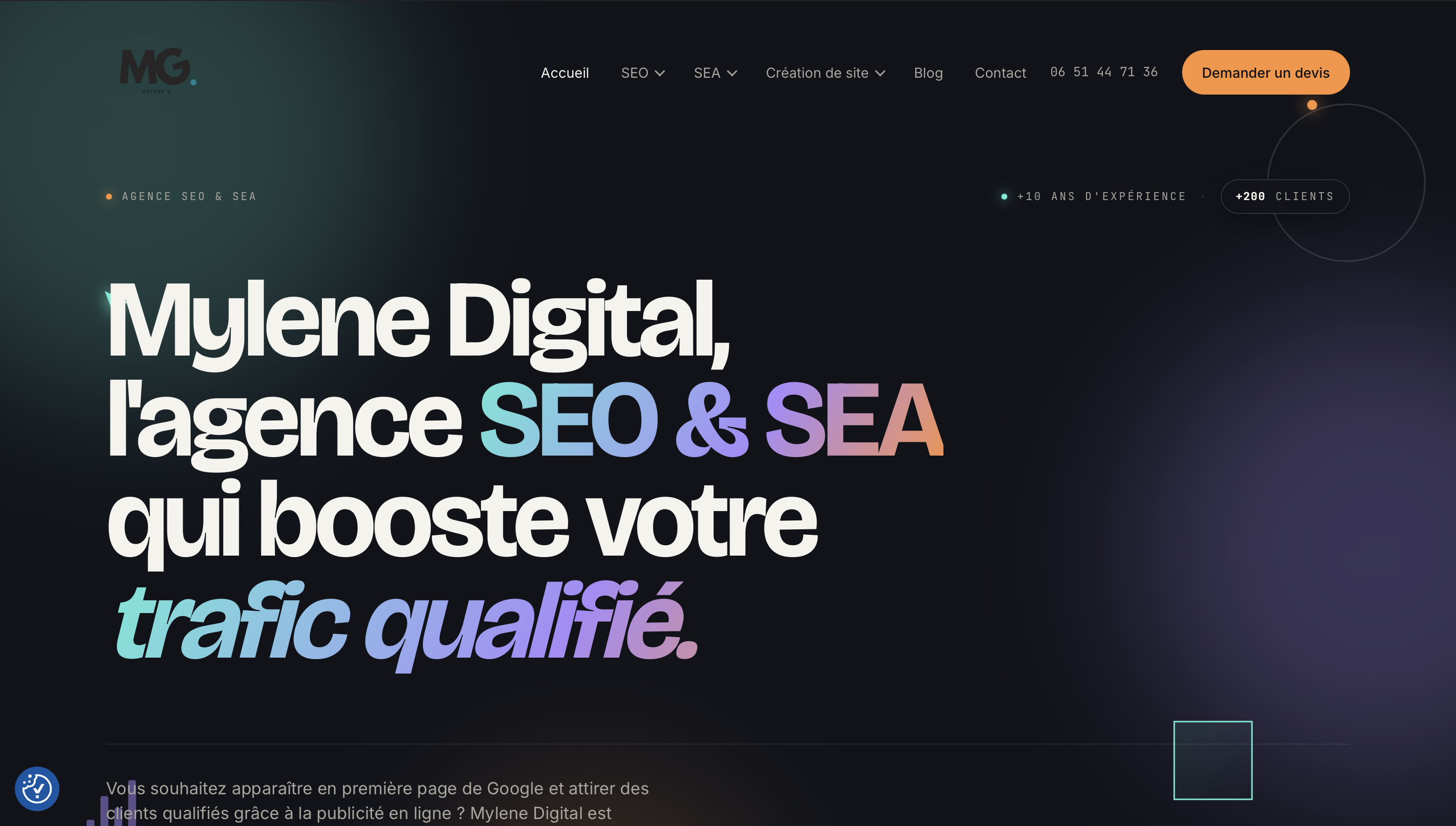 Page d'accueil Mylene Digital